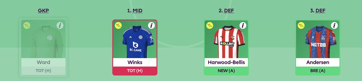 Making a team change in Fantasy Premier League