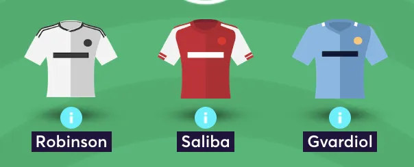 Fantasy Premier League team reveal showing defenders.