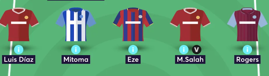 FPL team reveal midfield