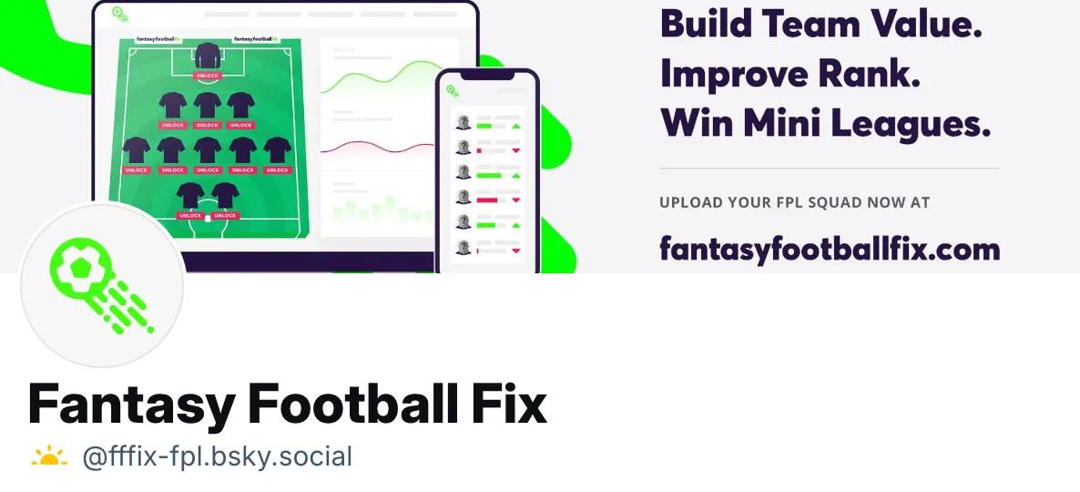 Bluesky banner for Fantasy Football Fix